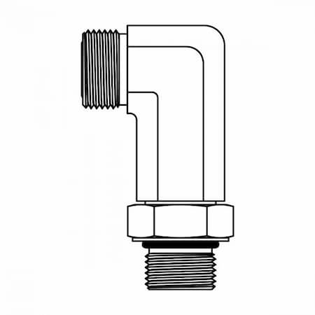Tompkins Hydraulic Fitting, Steel12MORFS-12MOR 90 LONG 3.31" FF6801-L-12-12-3.31